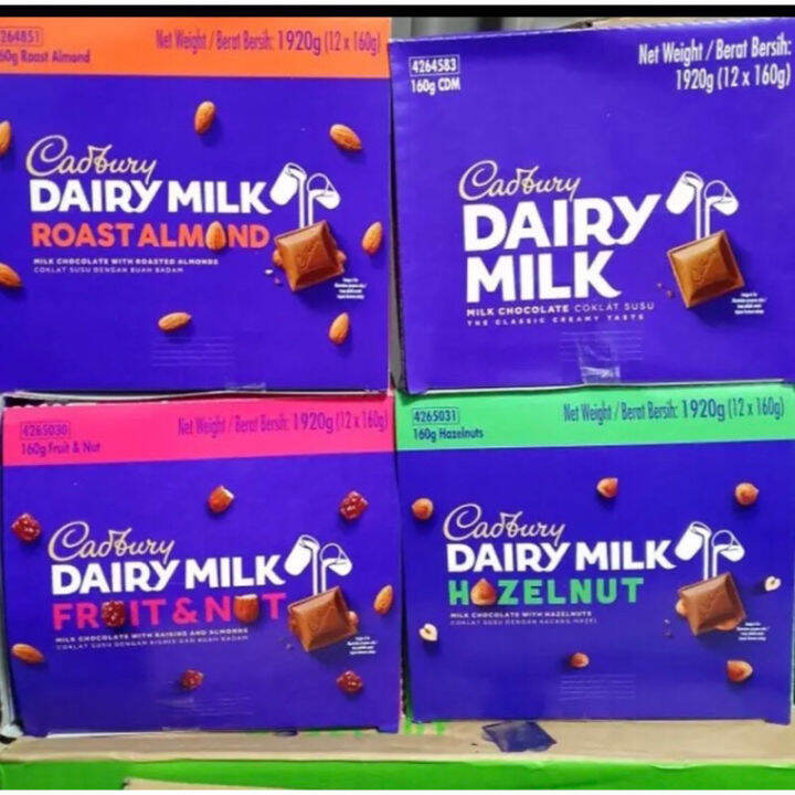 CADBURY DAIRY MILK 1 BOX (160 grams x 12 pcs) 11 & 12 2024 (Legit