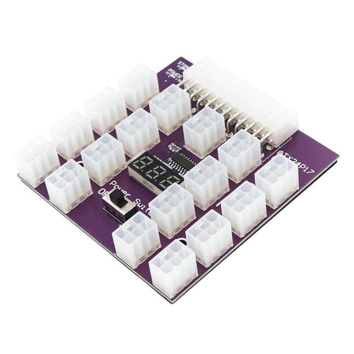 24Pin to 17 Ports ATX 6 Pin Server PSU Power Supply Breakout Board