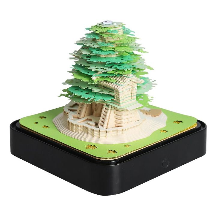 Omoshiroi B 3D Art Notepad 3D Calendar 2024 Tree House Memo Pad Kawaii