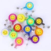 【CW】✧❂  20 pcs/lot Retractable Lanyard Reel Pull ID Card Badge Tag Clip Holder Hospital Office Favor Smiling Face