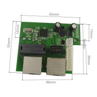 OEM แผงวงจรเครือข่ายแลนเอเธอร์เน็ต3พอร์ตขนาดเล็กเร็ว10/100Mbps บอร์ดสองชั้น Pcb 3 Rj45 5V 12Vhead สวิตช์ JHJ3825พอร์ต