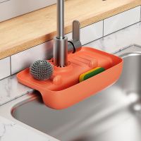 hot【DT】 Silicone Faucet Sink Tray Dispenser Sponge Drain Drying Countertop Storage Accessories