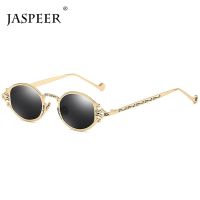 JASPEER Round Vintage Sunglasses Women Men Oval Retro Steampunk Men Sun Glasses Brand Designer Small Eyewear