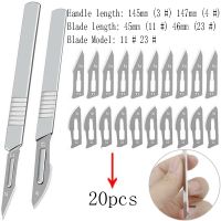 【YF】 20pcs Carbon Surgical Scalpel Blades 2pcs 11  /23  Handle Cutting PCB Repair