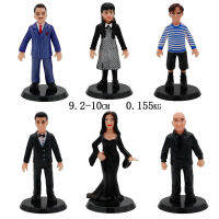 ToyStory 6ชิ้น9-10ซม. Wednaddams ตุ๊กตาของเล่น Morticia Gomez Addams อนิเมะตุ๊กตาขยับแขนขาได้พีวีซีการตกแต่งบ้านสำหรับครอบครัวงานฝีมือคริสต์มาส