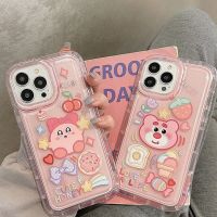 K-Kirby Lotso Bear Transparent Phone Case for iPhone 15 14 13 12 11 Pro Max XR XS X 8 7 6 6S Plus SE 2020 Shockproof Back Cover