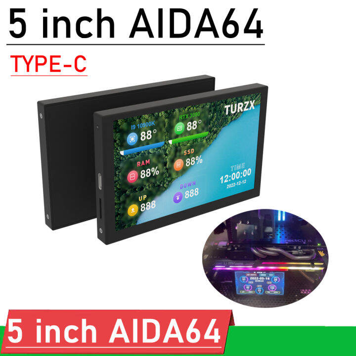 Inch Ips Lcd Monitor Display Usb Type C Aida Chassis Secondary Screen Display Sub Screen For