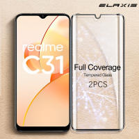 สำหรับ Realme C31ป้องกันหน้าจอ [2ชิ้น] HD ล้างเต็มฝาครอบความแข็ง9H ป้องกันรอยขีดข่วนฟิล์มกระจกนิรภัย