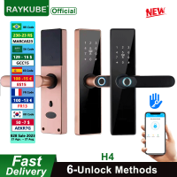 RAYKUBE H4 TT ล็อคล็อคอิเล็กทรอนิกส์บลูทูธสมาร์ทประตูล็อคลายนิ้วมือล็อครหัสผ่าน IC Card Key สำหรับ Smart Home-hjgytyuuiytt