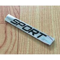 Sticker ติดรถ โลโก้ SPORT พื้นเงินตัวหนังสือดำ