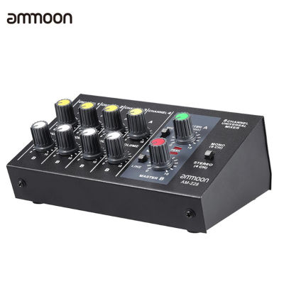 Ammoon AM-228เครื่องผสมสัญญาณเสียงสเตอริโอโมโนโลหะขนาดกะทัดรัดเสียงต่ำ8ช่องสัญญาณพร้อมสายอะแดปเตอร์