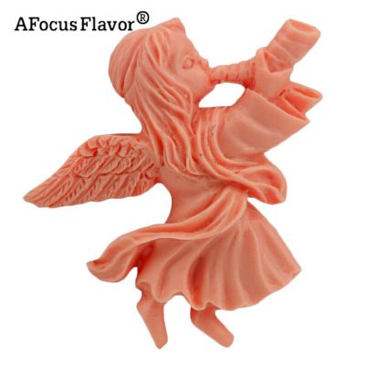 ；【‘； 1 Pc Girl Trumpet Horn Cheese Fondant Sugar Cake Decorating Tools Angel Chocolate Silicone Mold Christmas Gift Cake Making