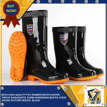 Long Natural Rubber Boots for Farming Fishing Knee Rain Boots 250