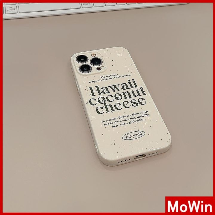 mowin-เข้ากันได้สำหรับ-เคสไอโฟน-เคสไอโฟน11-เคส-สำหรับ-iphone-14-เคสไอโฟนครีมเคสนิ่มเคลือบมัน-กันกระแทกฝาครอบกล้องตัวอักษรป้องกั