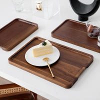 Simple Acacia Mangium Tray Healthy Dessert Steak Sushi Pasta Fruit Plate Family Restaurant Fashion Tableware Storage Dinnerware