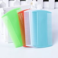 2pcs 8.5 x 4.7cm Double Sided Combs Lice Hair Combs For Kids Pet dog Flea Plastic Hair Combs Remove Lice Comb Brush Color Random