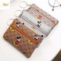 WPOT คลาสสิก การ์ตูน ทนทาน ที่ใส่การ์ด มัลติฟังก์ชั่น Key Chain Case Mickey Wallet Mini Coin Purse Classic Wallet