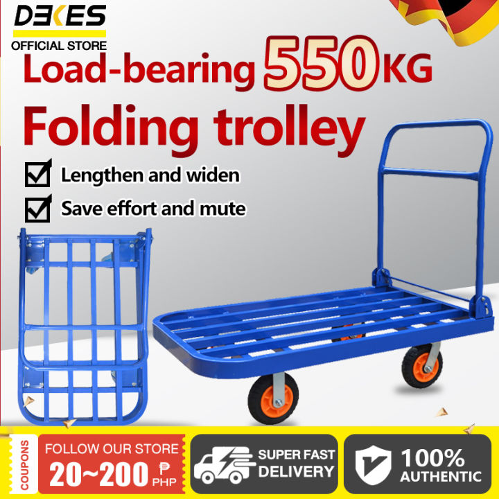 DEKES 550KG Foldable Push Cart for delivery，heavy duty trolley Steel ...