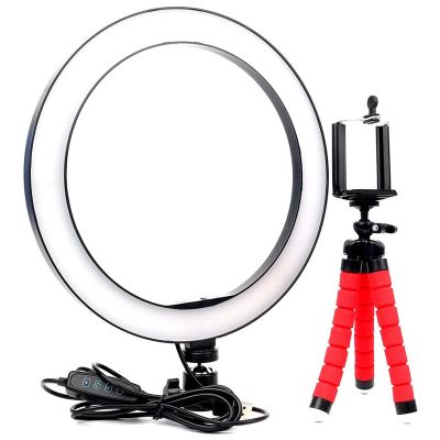 26cm Dimmable LED Selfie Ring Light Photography Studio Phone Video with Tripod USB Plug Live Streaming Ring Lamp