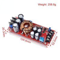 โมดูลพลังงาน 1200W 1500W 20-30A DC Converter Boost Step-up Power Supply Module with Heat Sink Output 8-60V 12-83V 1200W 12V to 24V 48V