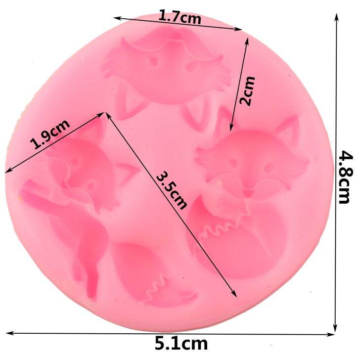 new-rtert54634-แม่พิมพ์ดินโพลิเมอร์ขนมอบแม่พิมพ์ซิลิโคนช็อคโกแลตหัวสุนัขจิ้งจอกน่ารัก3มิติเครื่องมือฟองดอง์ตกแต่งเค้กท็อปเปอร์คัพเค้กงานฉลองแบบทำมือ