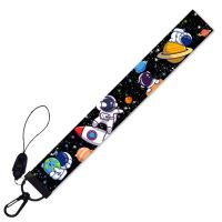 Fashion Astronaut Cartoon Printed Lanyard Key Chains Mobile Phone Hand Rope Strap Work Name Card Badge Key Ring Holder Trinket