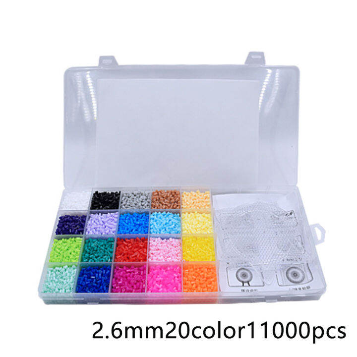 11000pcs-2-6-มม-ของเล่น-diy-หัตถกรรมเด็กฟิวส์ทำจี้-20-สีจิ๊กซอว์ชนิดบรรจุกล่อง-3-pegboards-การศึกษาชุดลูกปัด-hama