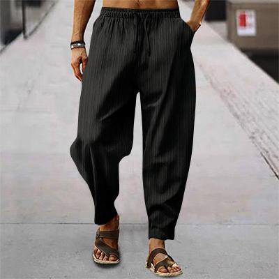 Fashion Spring Autumn Mens 15 Colors New Stripe Pants Solid Color Casual Streetwear S-3XL