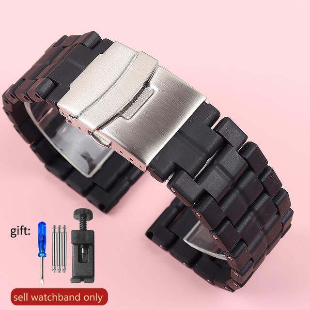 สายไฟเบอร์พลาสติก-23-มม-สายกันน้ำสำหรับนาฬิกา-luminox-mens-military-3051-3160-3080-6402-สายกันน้ำกีฬา