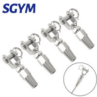 4pcs 316 Marine Grade Stainless Steel Swageless Fork Terminal For 4mm 316 Wire Rope Railing Rope Terminal Fitting