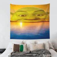 【CW】∋☈  Shreks SunRise Tapestry Wall Hanging Printed Polyester Tapestries Cartoon Throw Rug Blanket Room