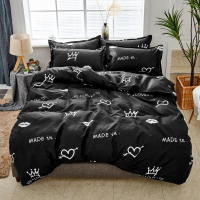 Solstice Bedding Set Duvet Cover Pillowcase Bed Sheet Set Black And White Cow Pattern Printing Quilt Cover Beds Flat Sheet Queen