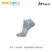 Embroidery Polo Horse 3 in 1 Polo Haus Mens Ankle Socks by Sox World (3 Pcs) 25-3238