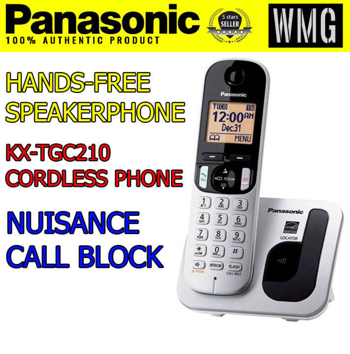 Panasonic Digital Cordless Phone with 1 Handset KXTGC210 Phone Rumah