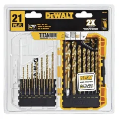 DeWALT DW1354 Titanium Drill Bit Set, Pilot Point, Impact Ready