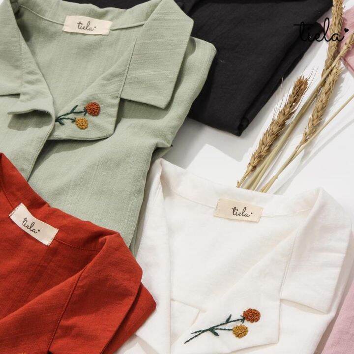 TIELA Áo sơ mi thêu hoa bi - Bibi Shirt | Lazada.vn Tiela Áo Sơ Mi Thêu Hoa Bi - Bibi Shirt | Lazada.Vn