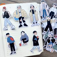 17pcs Hand Account Sticker Cute Boy Phone Computer Diary Happy Planner DecorationScrapbooking Diary Planner Journa Label Maker Tape