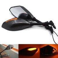 Universal 10Mm Motorcycle Rearview Mirrors With LED Turn Signal Integrated For Ducati 848 1098 / R Monster 695 696 796 821 1000