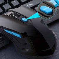 คีย์บอร์ดเมาส์คอมโบมัลติมีเดียกันน้ำ2.4GHz Wireless Gaming Keyboard USB Cordless Mous NK-Shopping