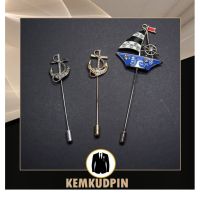 พินติดสูท เข็มกลัด เข็มกลัดติดสูท Lapel Pin สมอเรือ เรือใบ