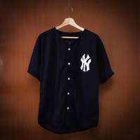 New York Logo Short Sleeve Buttoned Soft Dry Fit Unisex Baseball Shirt