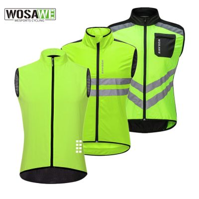 WOSAWE Reflective Cycling Vests Men Sleeveless Sports Ciclismo Jerseys Gilet Breathable Road Bike Bicycle MTB Clothing Wear