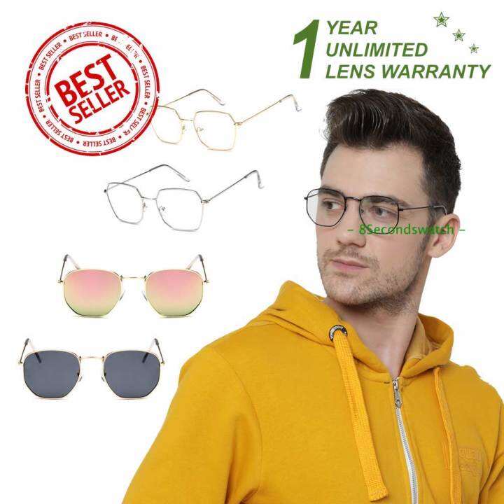Kacamata Hexagon - UV 400 - Pria & Wanita - Design Korea - KTK