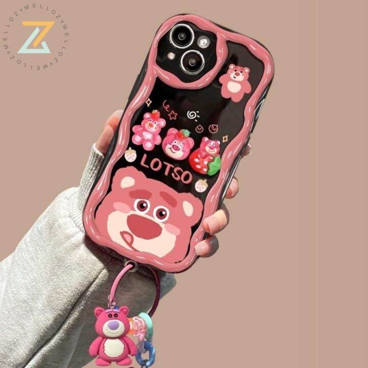 เคส-oppo-a57-a78-a77-a76-a96-a54-a77s-a17-a17k-a16-a16s-a54s-3d-a15-a15s-a9-a35-a7-a5s-a12-a3s-หมีสตรอเบอร์รี่ซิลิโคนที่เคสโทรศัพท์