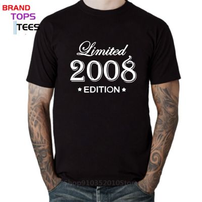 Men Funny Birthday Short Sleeve O Neck Cotton Man Made In 2008 T-Shirt Tops Ｃustom Summer Style Limited Edition 2008 T Shirts