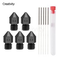 ♟ 5PCS MK8 Hardened Steel Nozzles High Temperature Wear Resistant Nozzle 0.4mm M6 Thread 1.75MM Filament for CR10 Ender-3/3 Pro