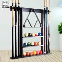 TOOYFUL สระว่ายน้ำ Cue Holder Wall Mount Rod Organizer บิลเลียดสระว่ายน้ำ Cue Rack ถือ6 Cues