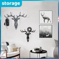 Clothing Cap Display Racks Coat Hanger Room Decor Creative Deer Head Animal Self Adhesive Hook Bag Keys Wall Sticky Mount Holder Picture Hangers Hooks