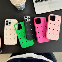 เคสโทรศัพท์ซิลิโคนแบบมีรู DIY แต่งด้วยหัวเข็มขัด14pro Apple 12ขนาด11ญี่ปุ่นและเกาหลี13นิ้วของผู้หญิง