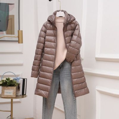Hood Detachable Winter Coat For Women 2022 New Woman Puffer Down Jacket Portable Ultralight Long Feather Coat Chaqueta Mujer